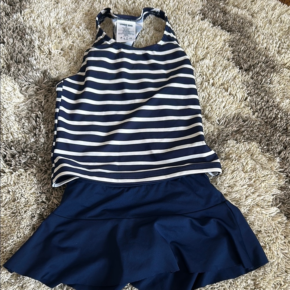 Lands' End Navy and White Striped Outfit